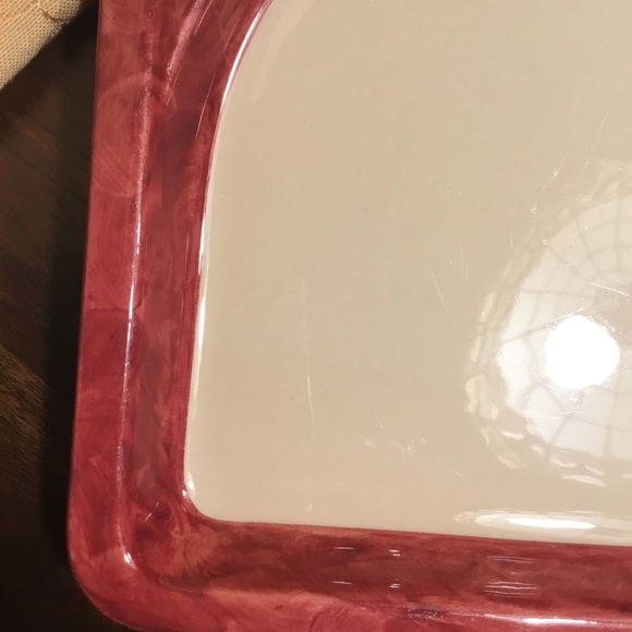Shenango China ~ INCA WARE BYTEBOARD RARE SERVING PLATE RED & CREAM - Picture 8 of 11